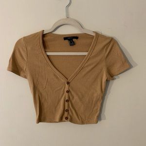 Cropped VNeck Buttonup